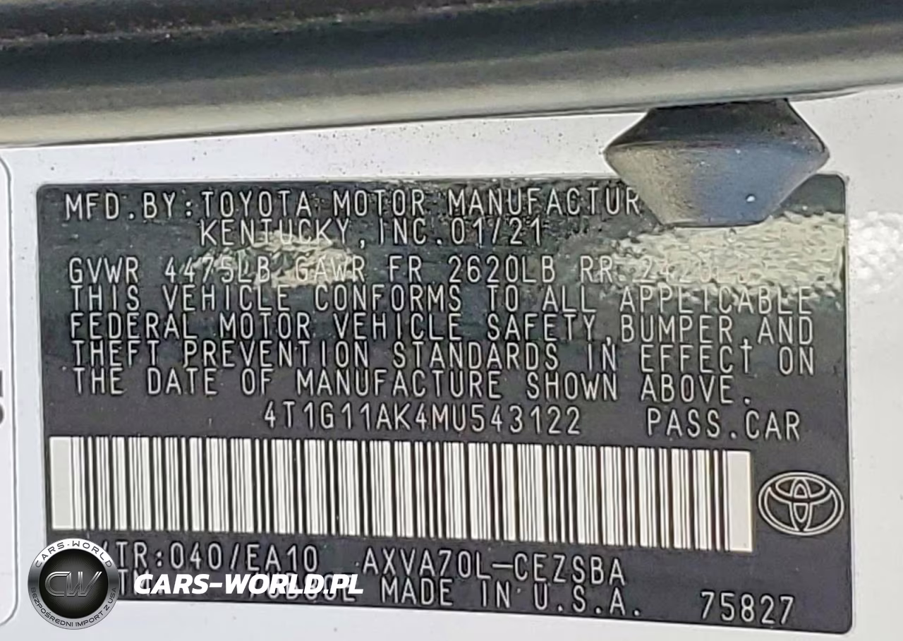 2021 Toyota Camry Se VIN:4T1G11AK4MU543122 - 12