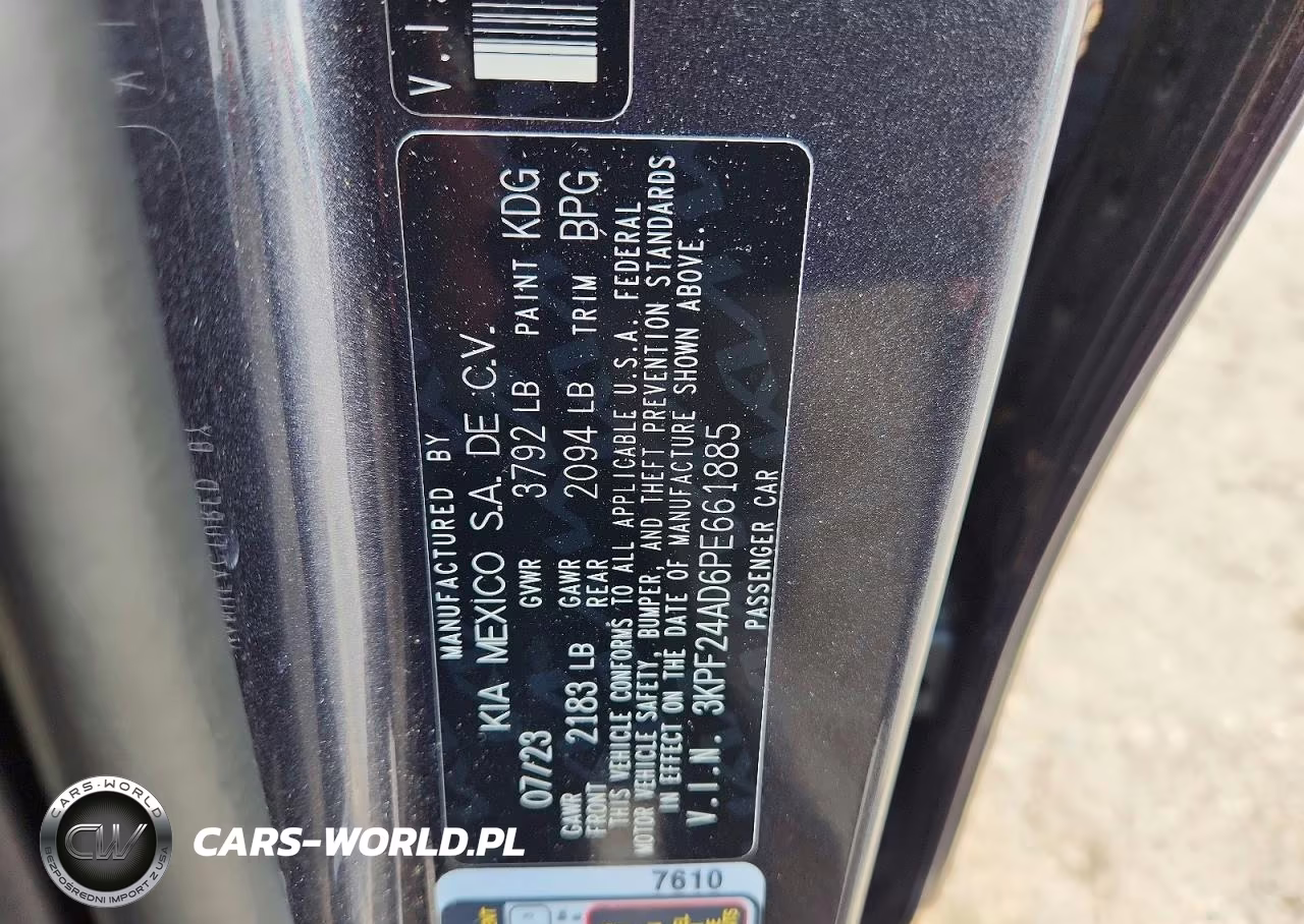 2023 Kia Forte Lxs VIN:3KPF24AD6PE661885 - 12