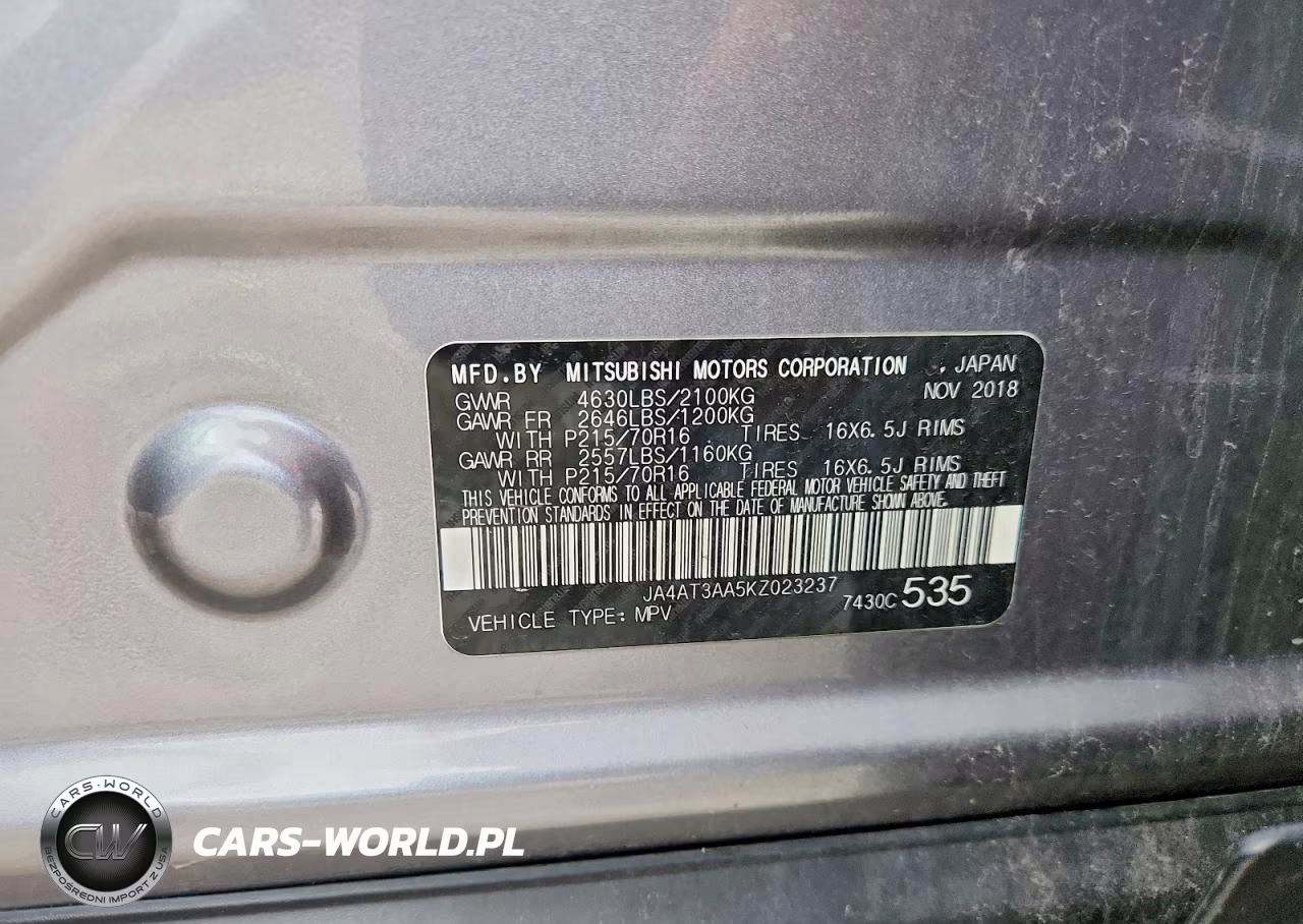 2019 Mitsubishi Eclipse Cross Es VIN:JA4AT3AA5KZ023237 - 13