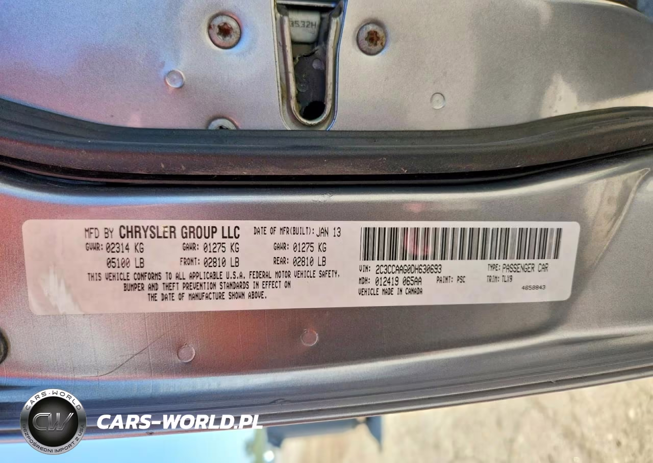2013 Chrysler 300 VIN:2C3CCAAG0DH630693 - 12