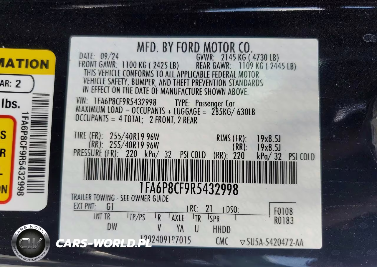 2024 Ford Mustang Gt VIN:1FA6P8CF9R5432998 - 13