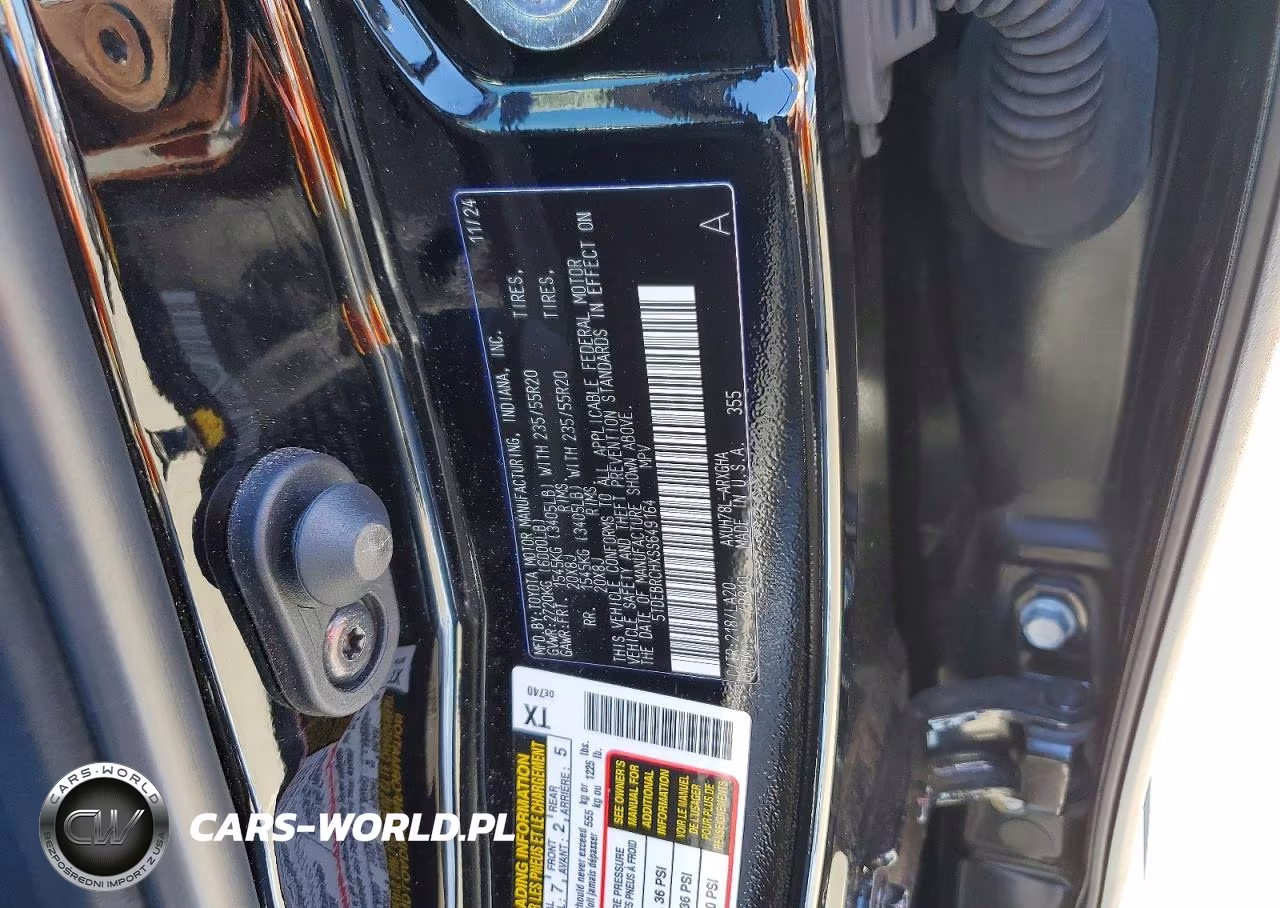 2025 Toyota Highlander Hybrid Platinum VIN:5TDEBRCHXSS649164 - 12