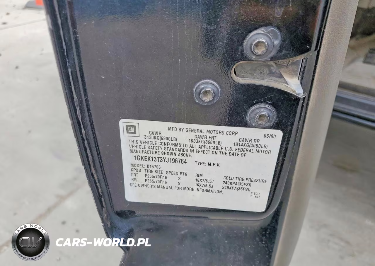 2000 GMC Yukon VIN:1GKEK13T3YJ196764 - 13