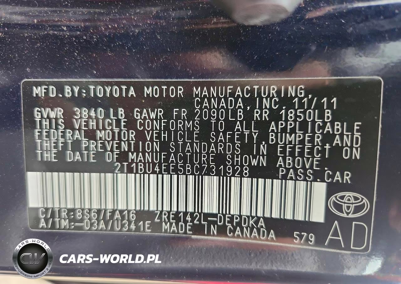 2011 Toyota Corolla Base VIN:2T1BU4EE5BC731928 - 13