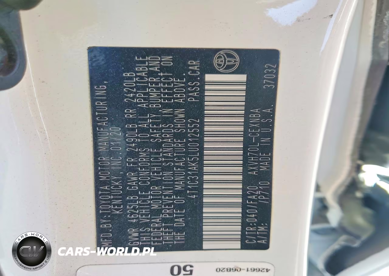 2020 Toyota Camry Le VIN:4T1C31AK5LU012552 - 12