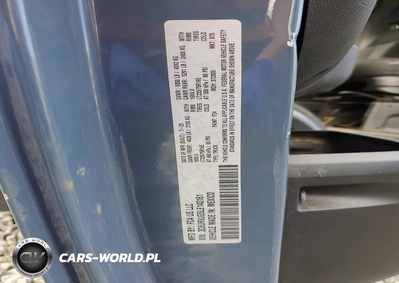 2020 Ram Promaster 3500 Delivery Van VIN:3C6URVJG5LE140161 - 13
