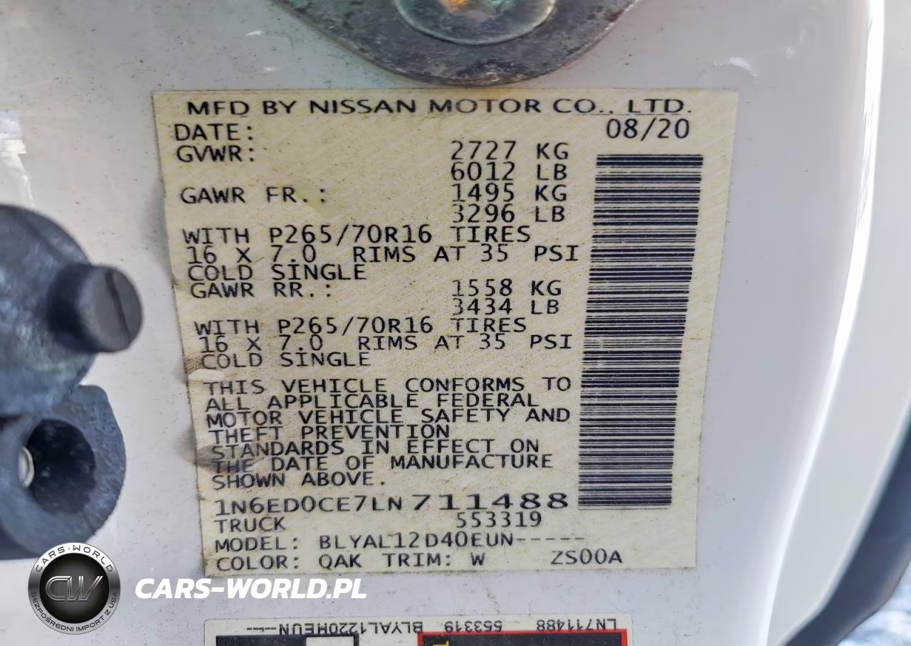2020 Nissan Frontier S VIN:1N6ED0CE7LN711488 - 12