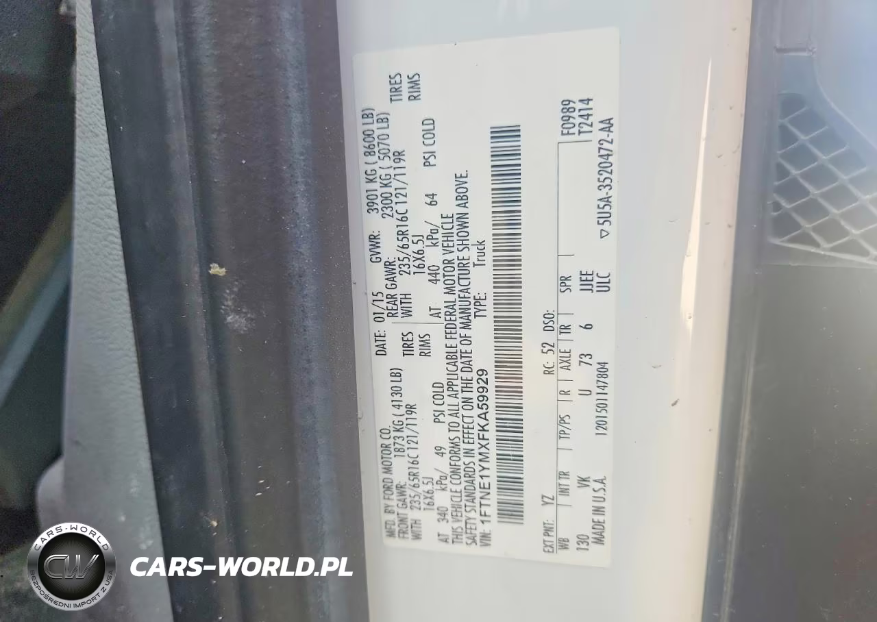 2015 Ford Transit Va VIN:1FTNE1YMXFKA59929 - 14