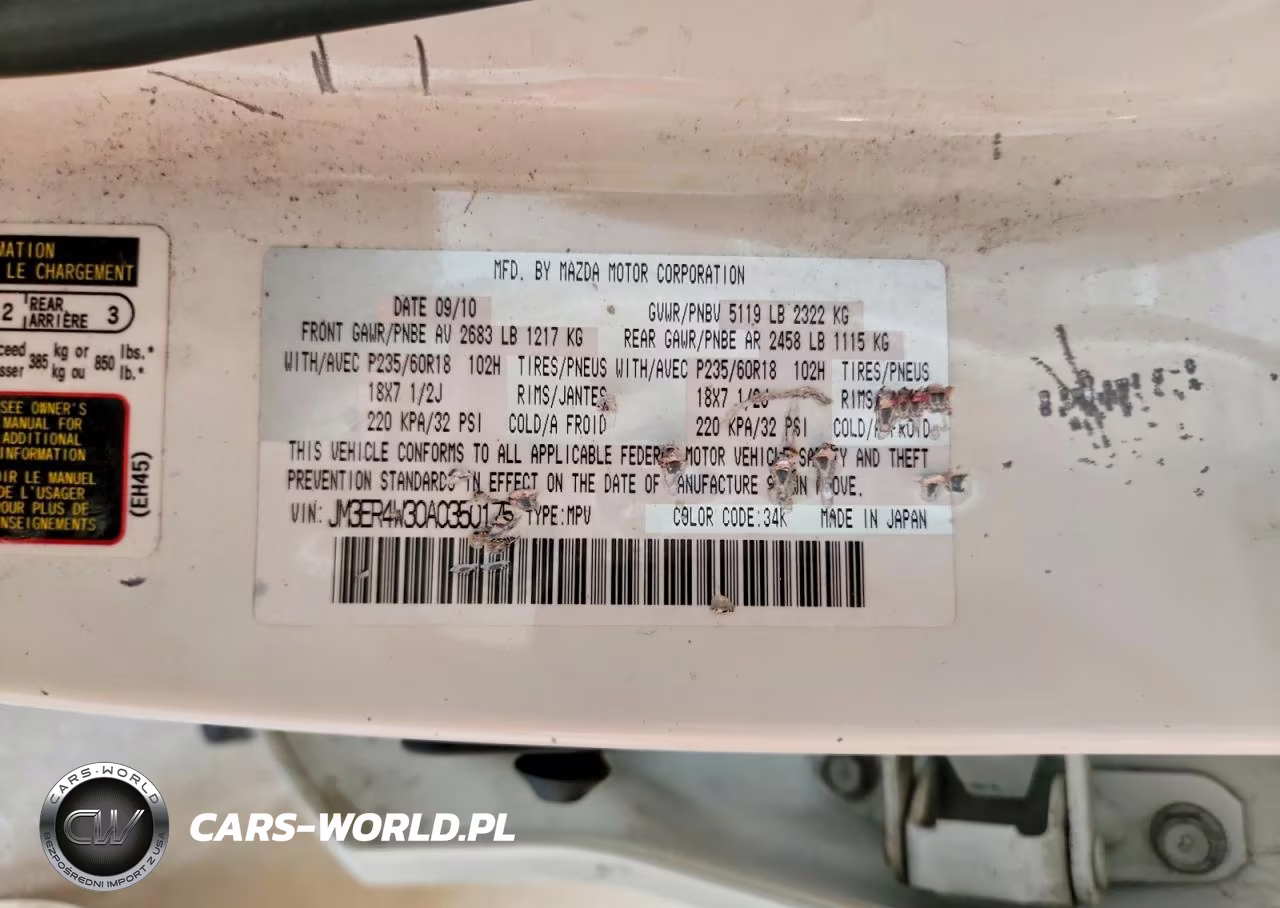 2010 Mazda Cx-7 VIN:JM3ER4W30A0350175 - 13