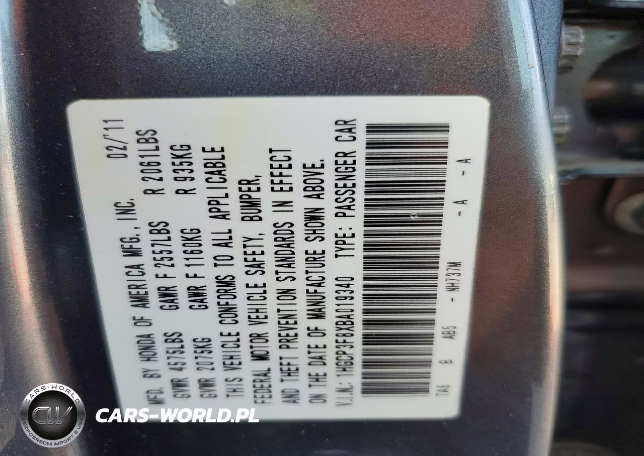2011 Honda Accord Exl VIN:1HGCP3F8XBA019340 - 13