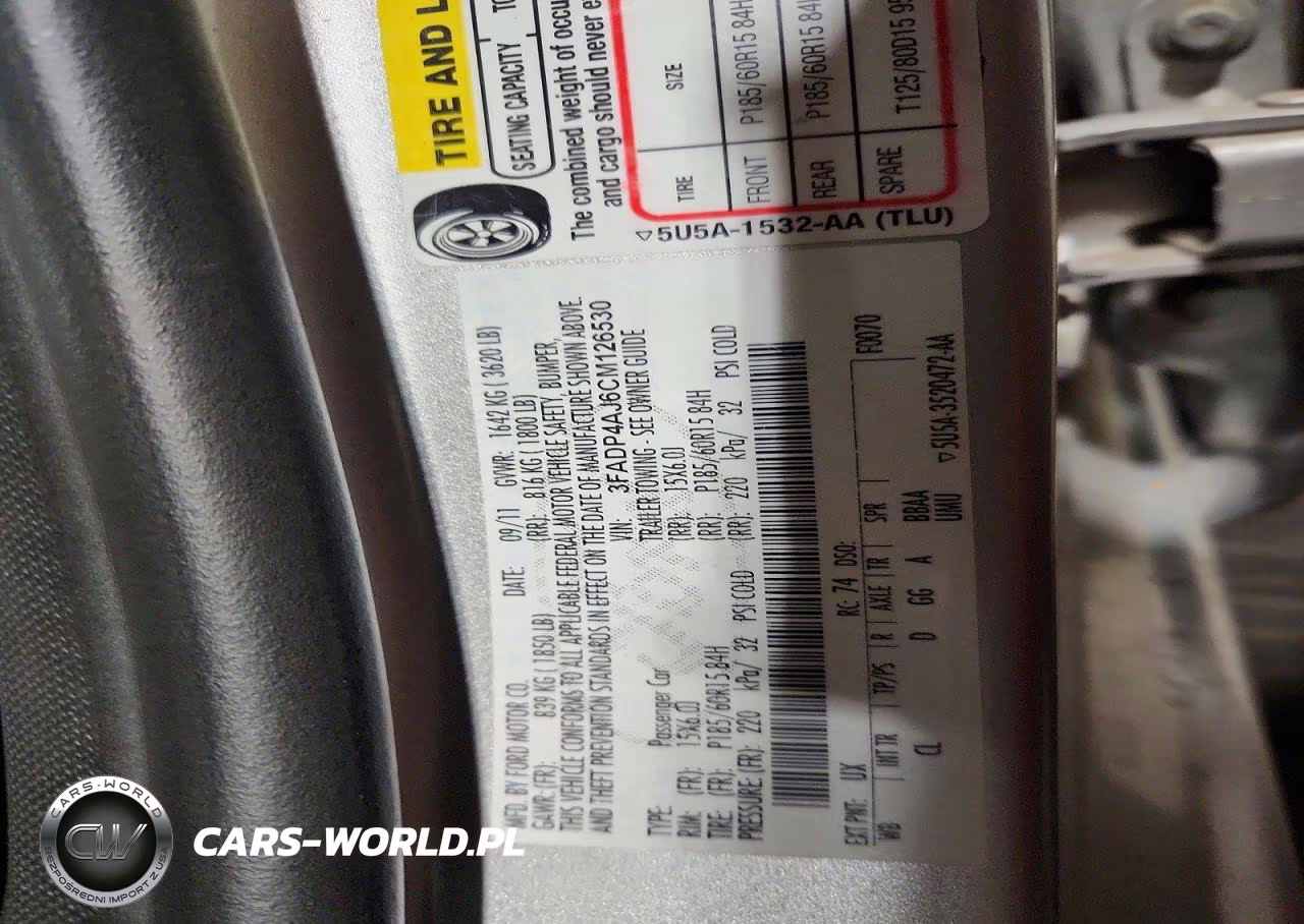 2012 Ford Fiesta S VIN:3FADP4AJ6CM126530 - 12