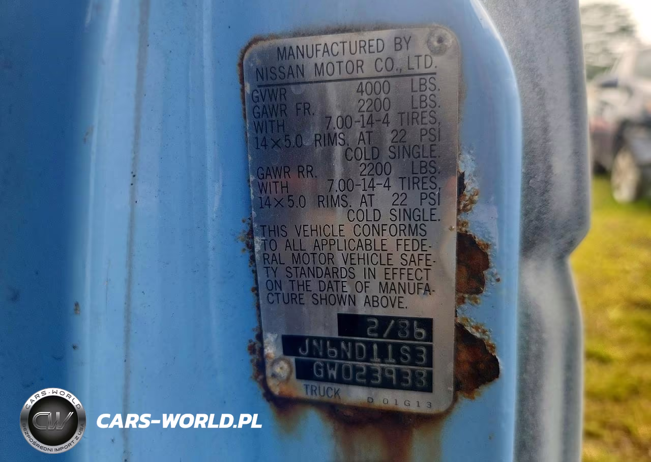 1986 Nissan Truck Base VIN:JN6ND11S3GW023938 - 12