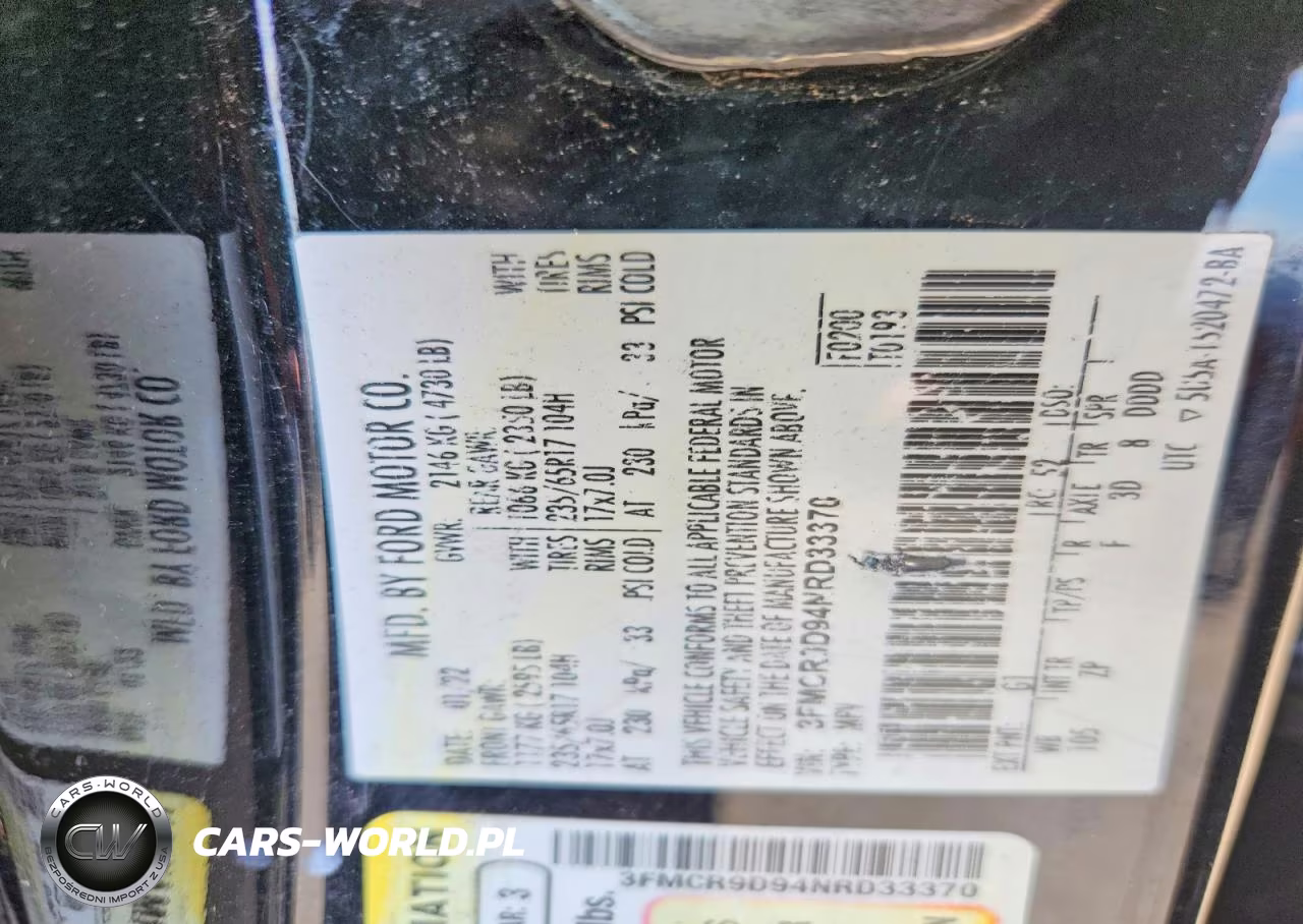 2022 Ford Bronco Sport Badlands VIN:3FMCR9D94NRD33370 - 14