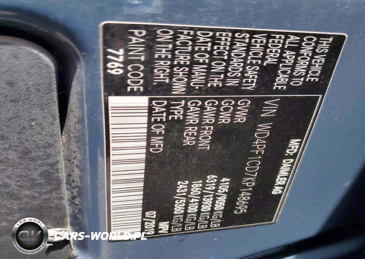 2019 Mercedes-Benz Sprinter 2500-3500 Delivery Van VIN:WD4PF1CD7KP148695 - 12