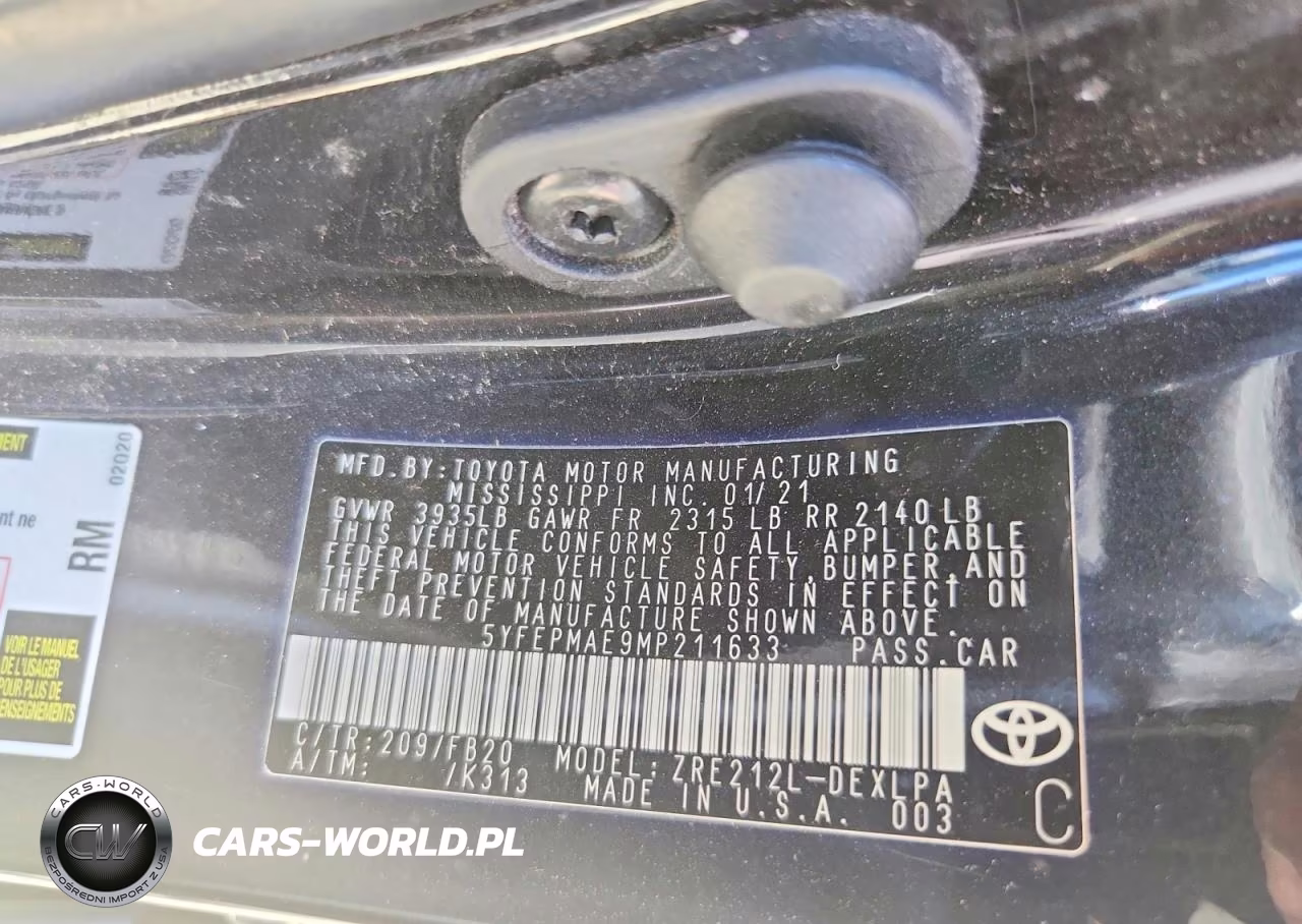 2021 Toyota Corolla Le VIN:5YFEPMAE9MP211633 - 12