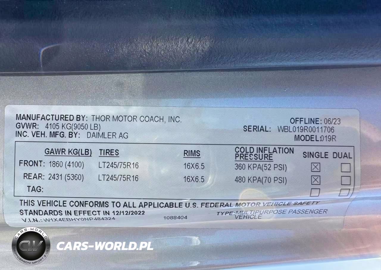 2022 Mercedes-Benz Sprinter 2500 VIN:W1X4EBHY0NP484324 - 15