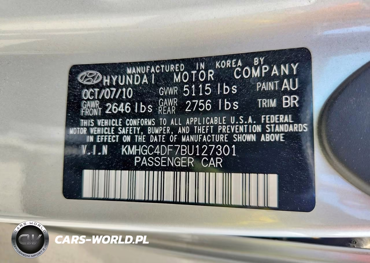 2011 Hyundai Genesis 4.6L VIN:KMHGC4DF7BU127301 - 12