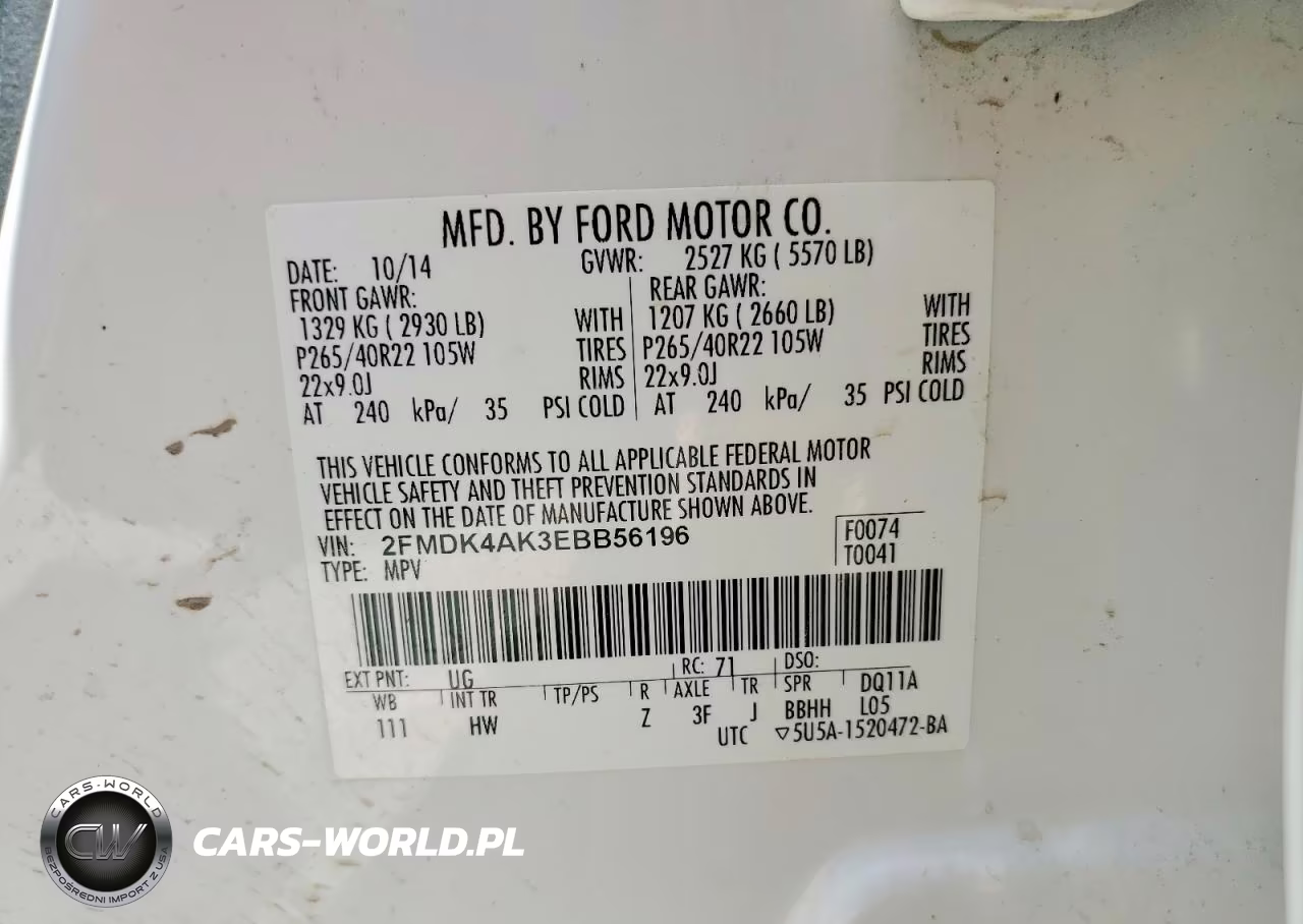 2014 Ford Edge Sport VIN:2FMDK4AK3EBB56196 - 13