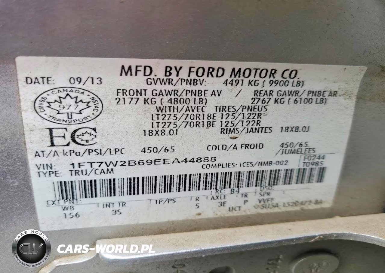 2014 Ford F250 Super Duty VIN:1FT7W2B69EEA44888 - 12