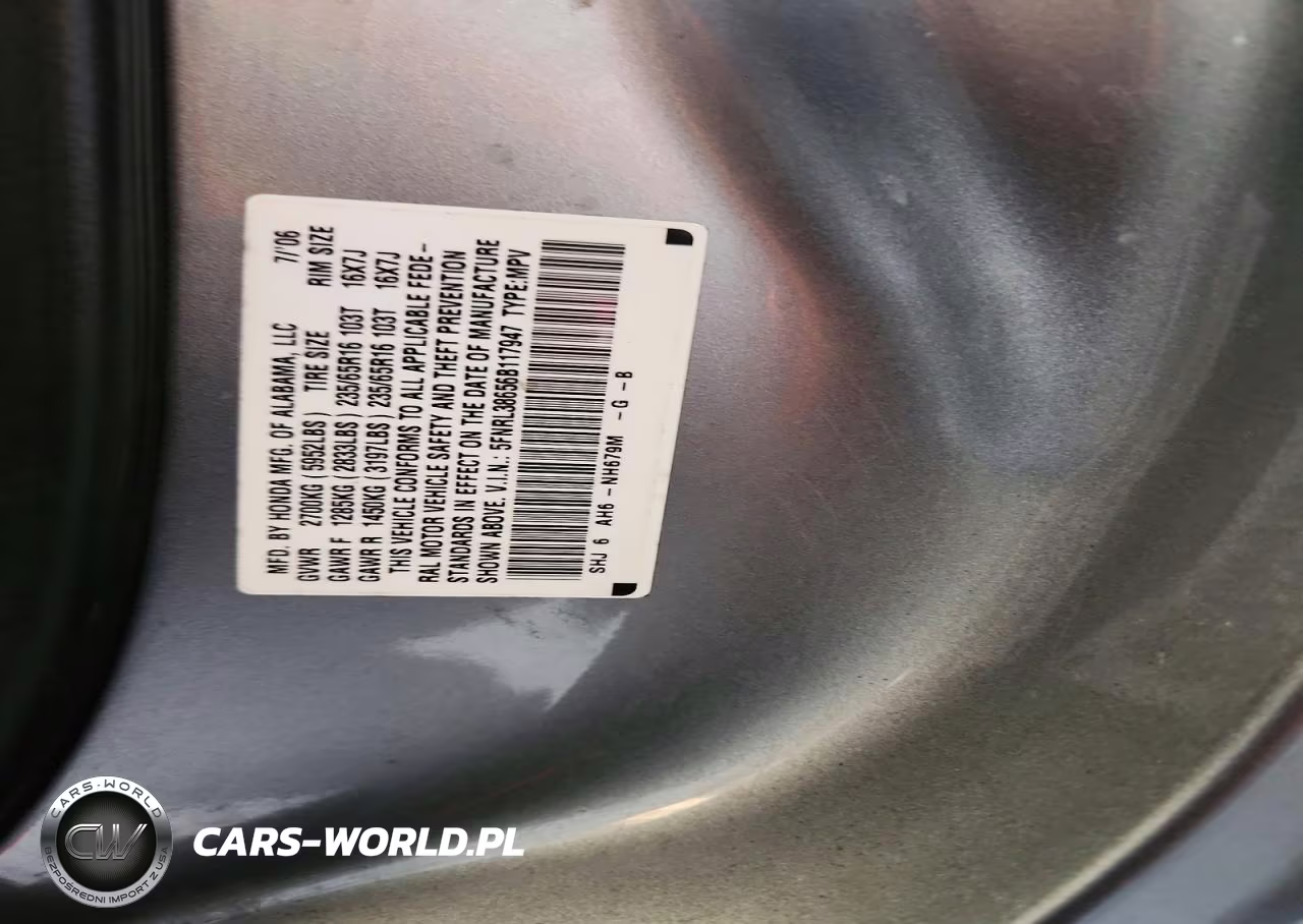 2006 Honda Odyssey VIN:5FNRL38656B117947 - 13