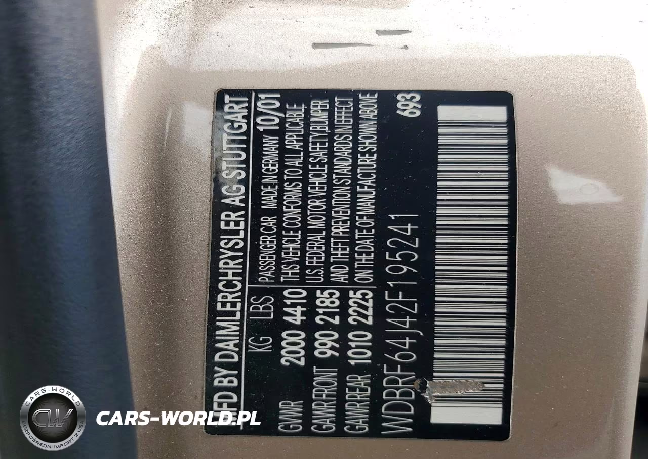 2002 Mercedes-Benz C 320 VIN:WDBRF64J42F195241 - 12