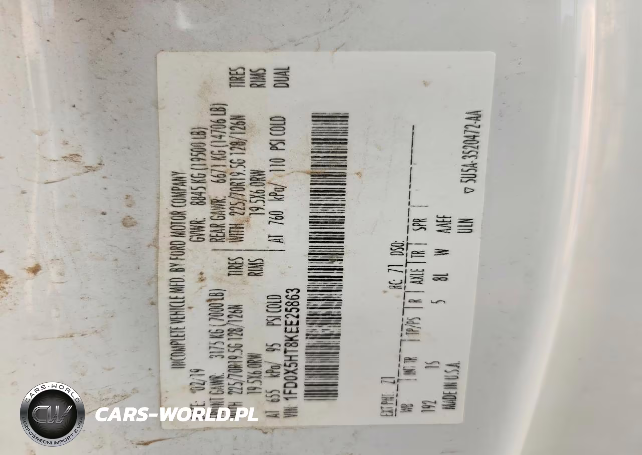 2019 Ford F550 Super Duty VIN:1FD0X5HT8KEE25863 - 12