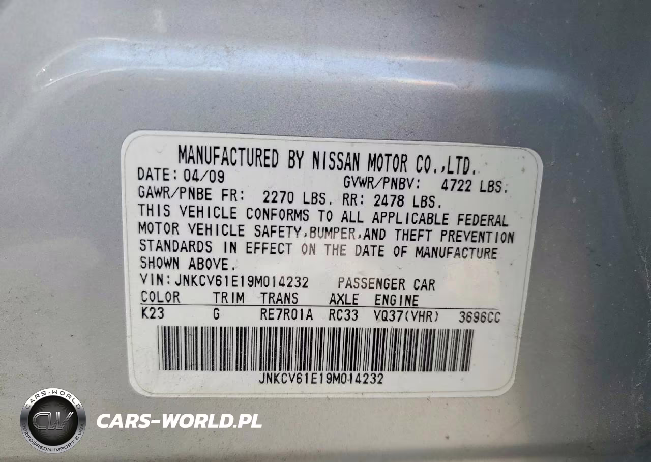 2009 Infiniti G37 Sedan Base VIN:JNKCV61E19M014232 - 14