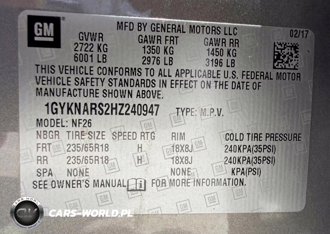 2017 Cadillac Xt5 VIN:1GYKNARS2HZ240947 - 15