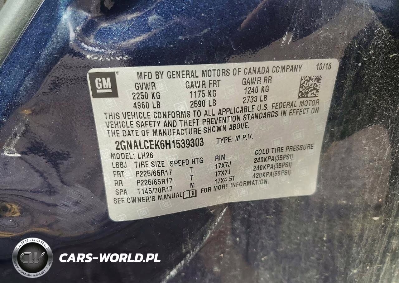 2017 Chevrolet Equinox Lt VIN:2GNALCEK6H1539303 - 12