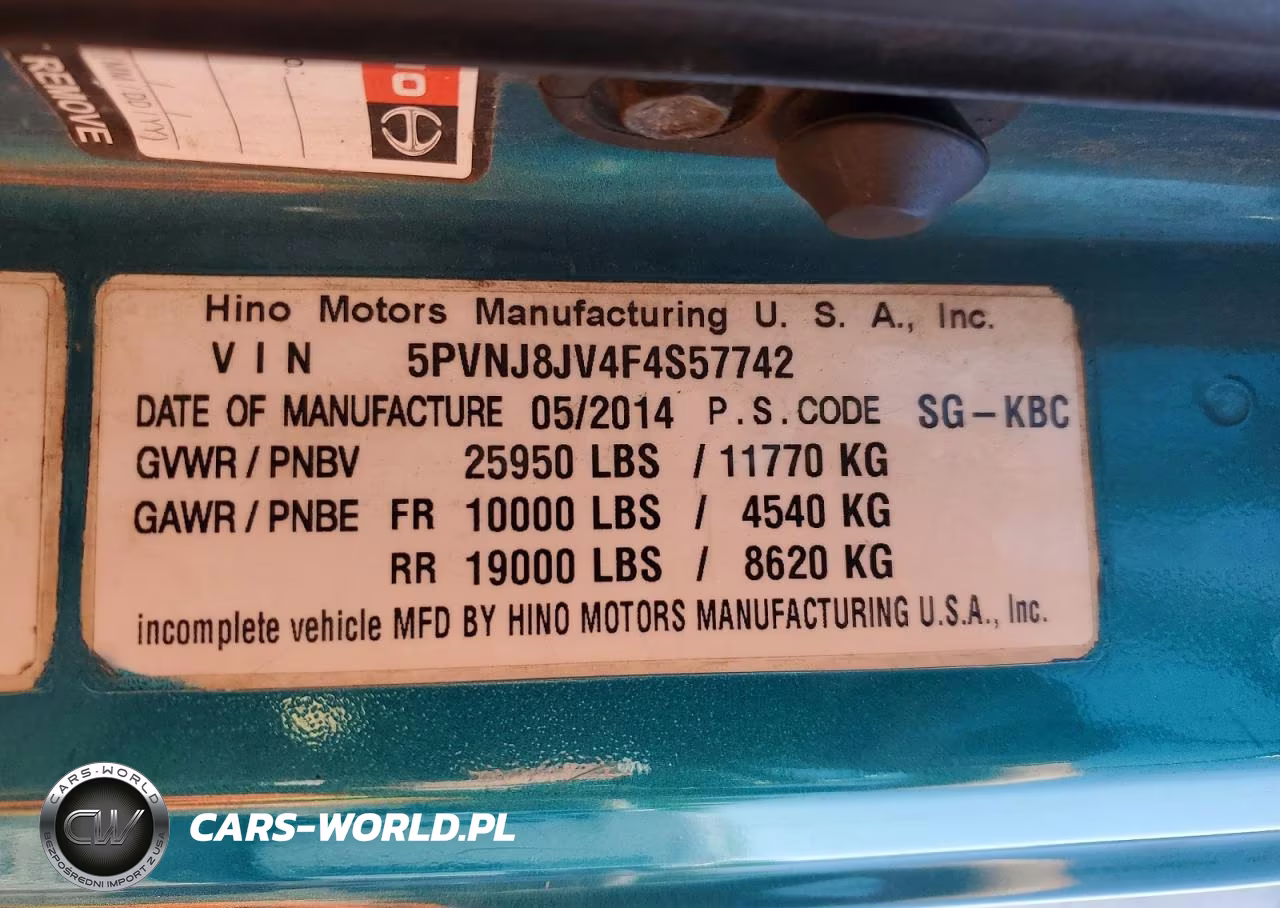 2015 Hino 258-268 Box Truck VIN:5PVNJ8JV4F4S57742 - 10