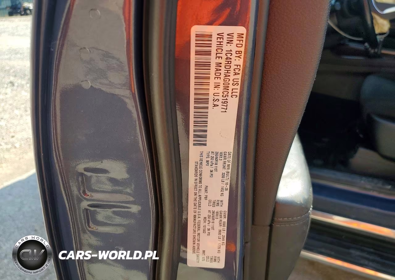 2021 Dodge Durango Sxt VIN:1C4RDHAG0MC519771 - 13