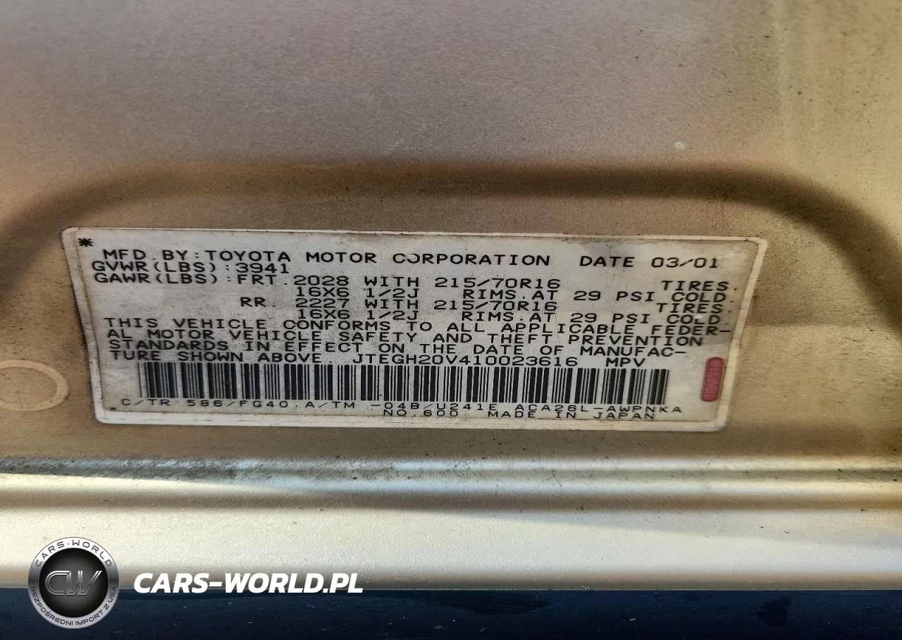 2001 Toyota Rav4 Base VIN:JTEGH20V410023616 - 12