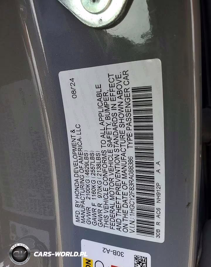 2024 Honda Accord Touring Hybrid VIN:1HGCY2F83RA088386 - 12