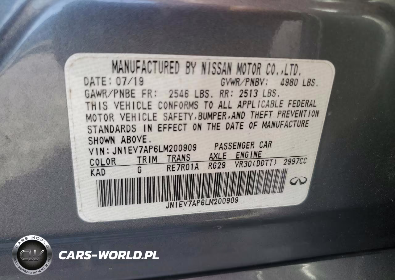 2020 Infiniti Q50 3.0T Luxe VIN:JN1EV7AP6LM200909 - 13