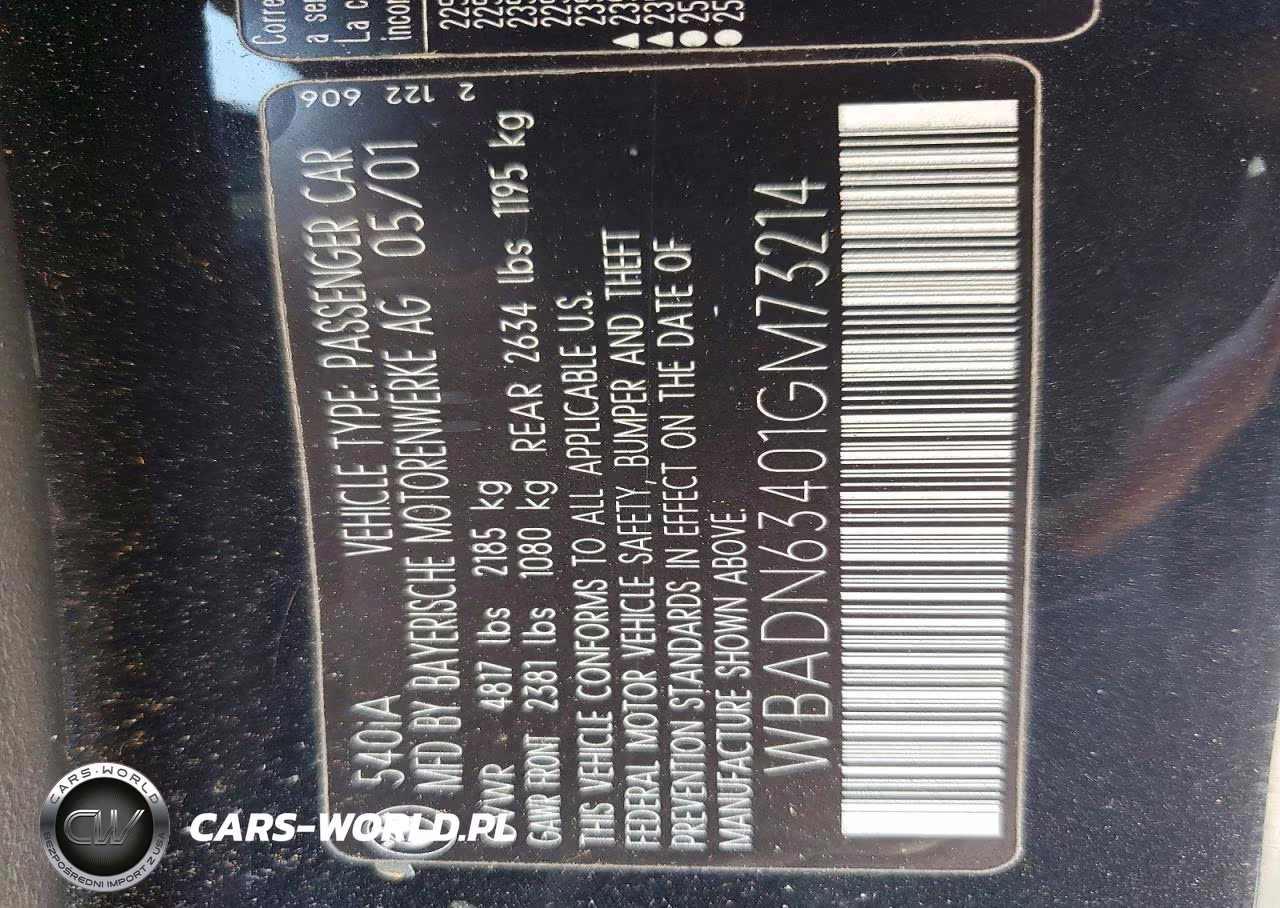 2001 BMW 540 I Automatic VIN:WBADN63401GM73214 - 13