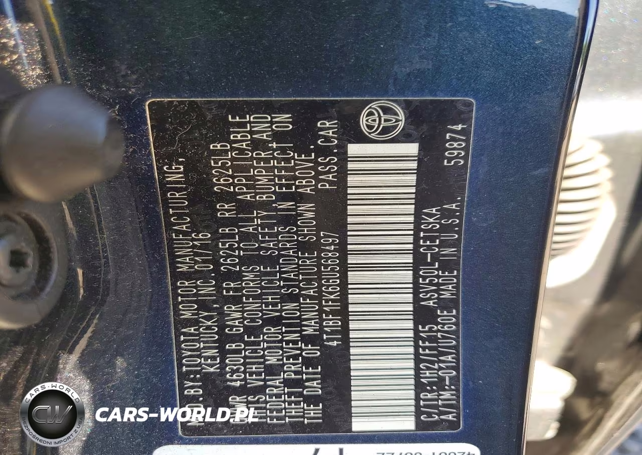 2016 Toyota Camry Se VIN:4T1BF1FK6GU568497 - 12