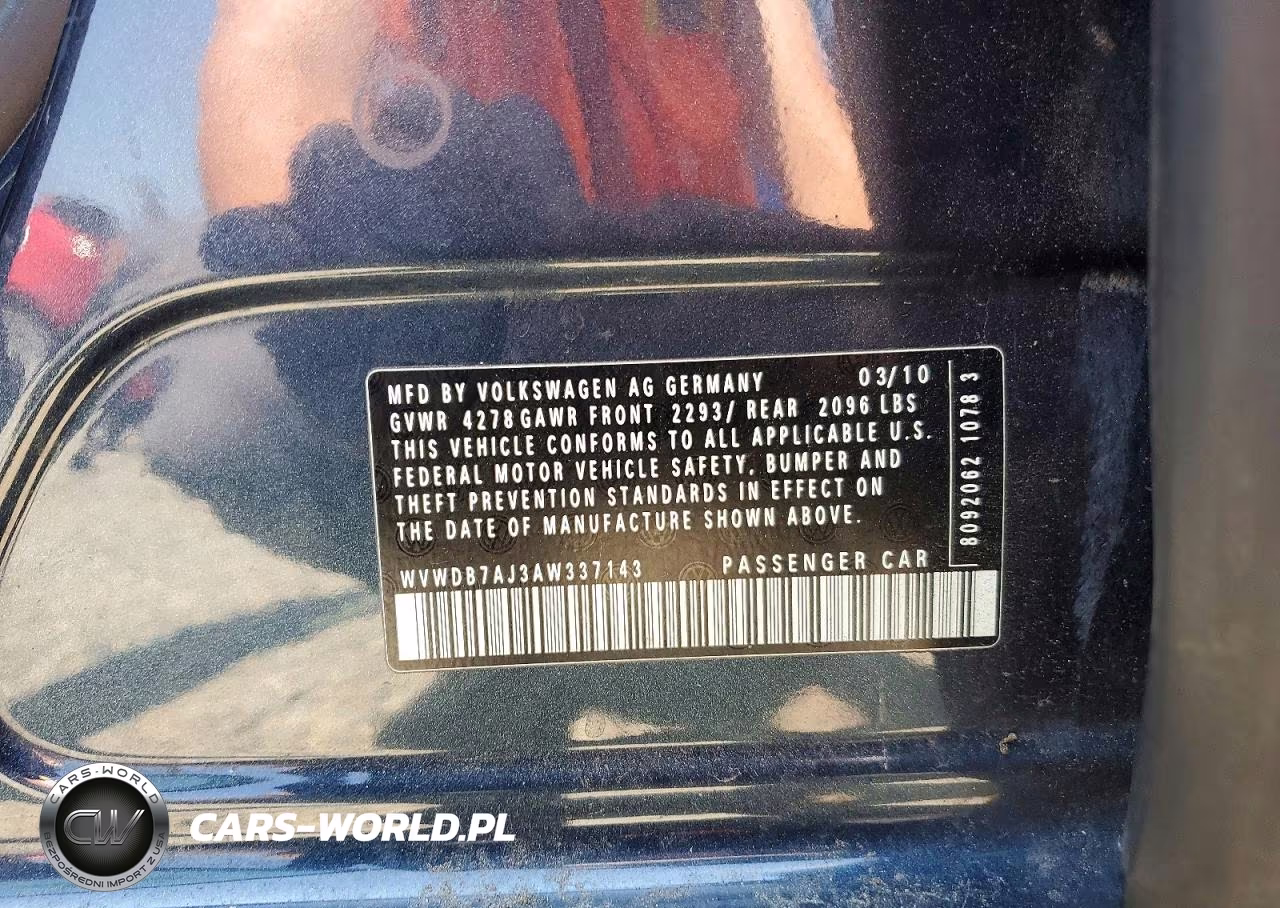 2010 Volkswagen Golf VIN:WVWDB7AJ3AW337143 - 14