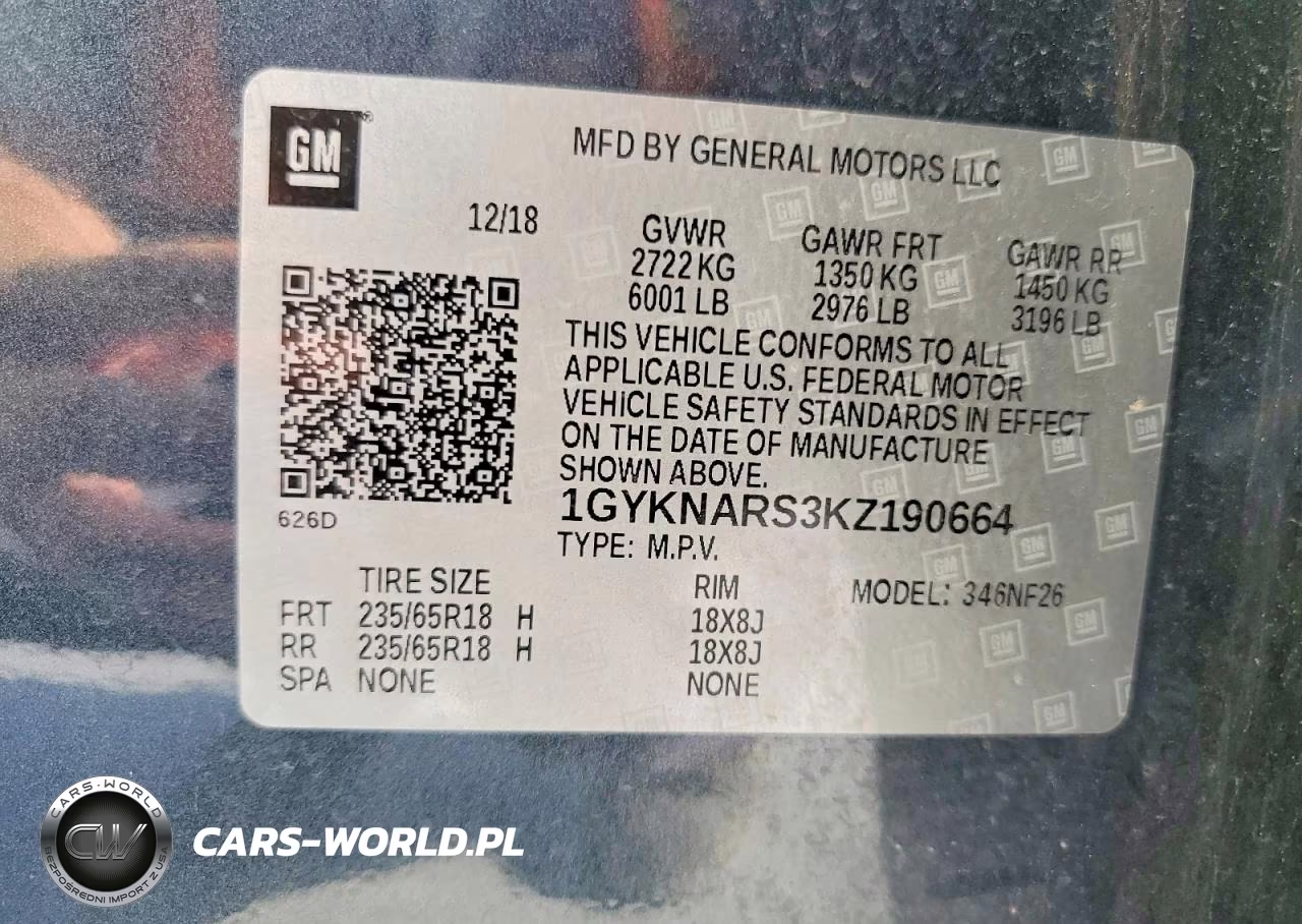 2019 Cadillac Xt5 VIN:1GYKNARS3KZ190664 - 13