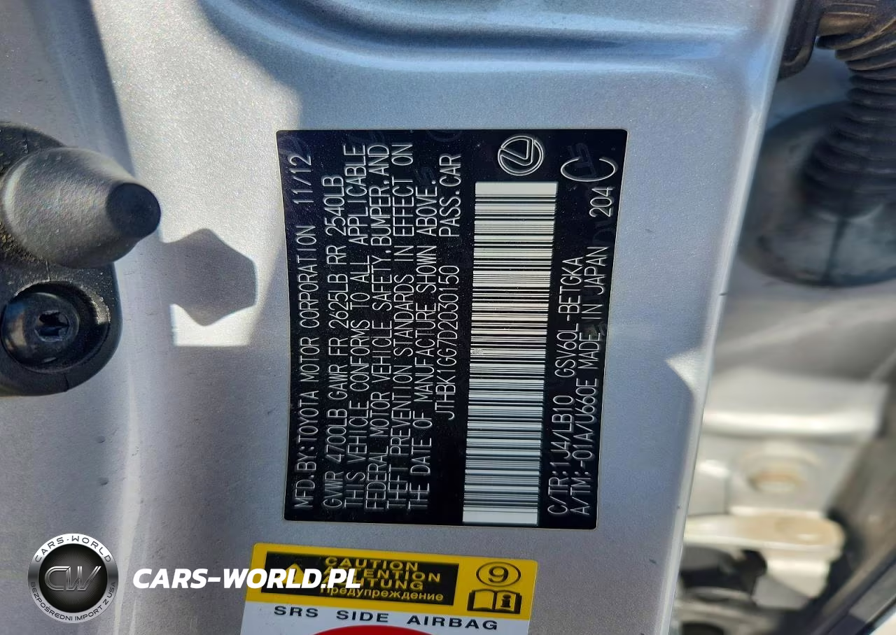 2013 Lexus Es 350 VIN:JTHBK1GG7D2030150 - 13