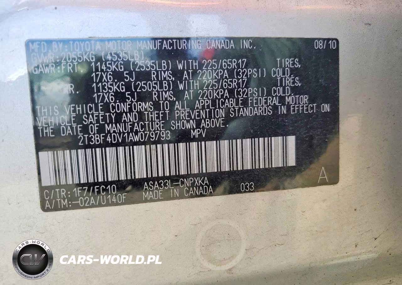 2010 Toyota Rav4 Base VIN:2T3BF4DV1AW079793 - 14