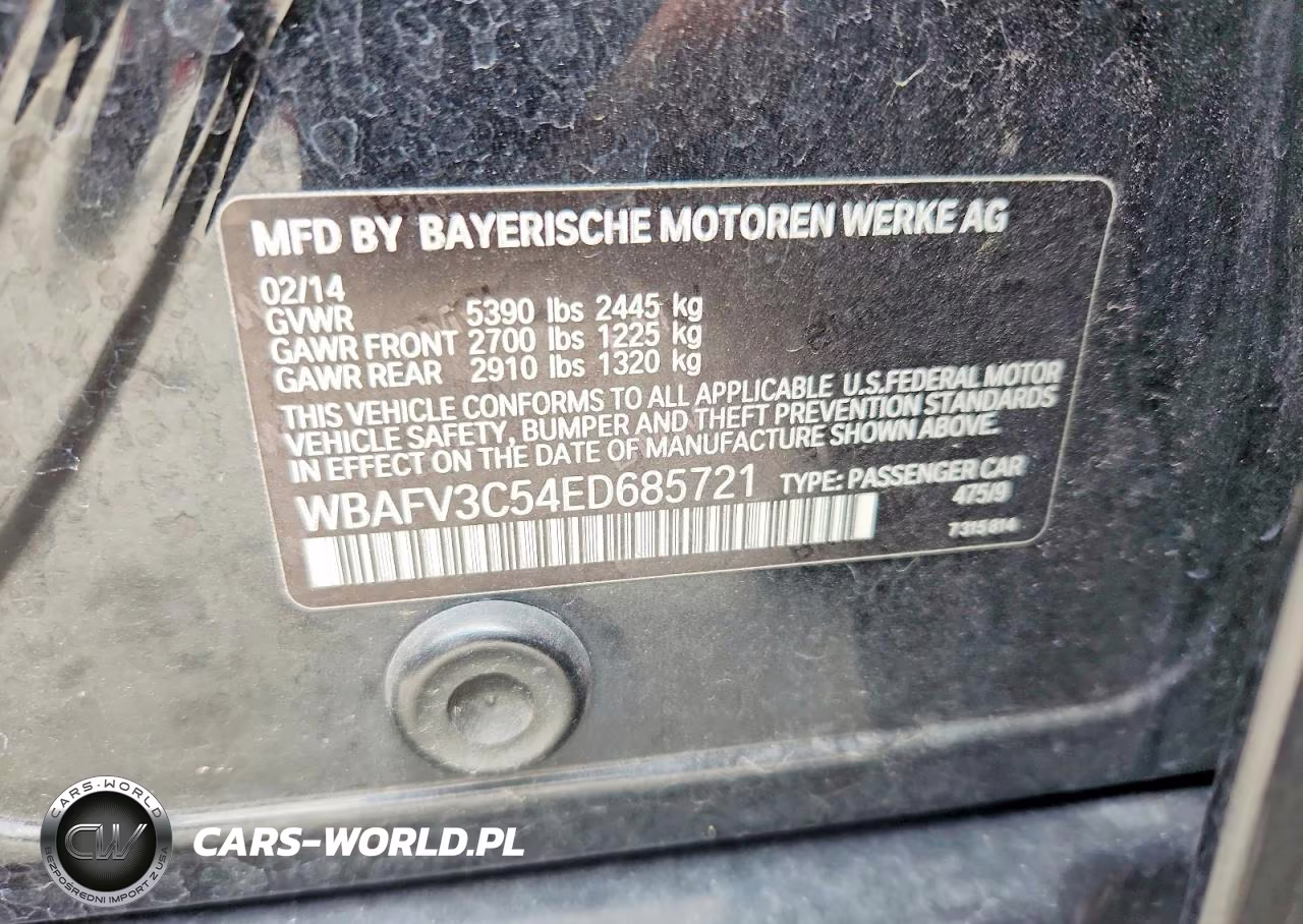 2014 BMW 535 D xDrive VIN:WBAFV3C54ED685721 - 12