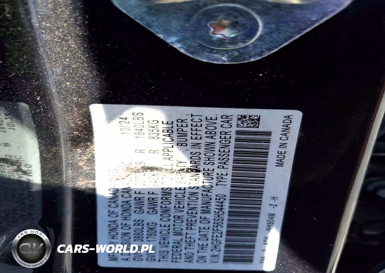 2025 Honda Civic Sport VIN:2HGFE2F56SH544450 - 12