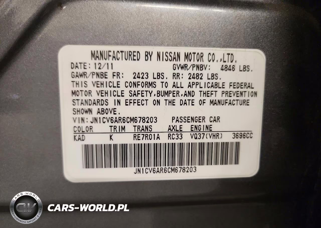 2012 Infiniti G37 Base VIN:JN1CV6AR6CM678203 - 13