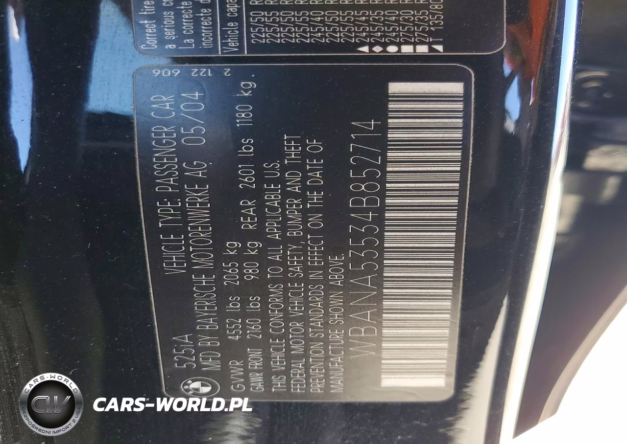 2004 BMW 525 I VIN:WBANA53534B852714 - 12