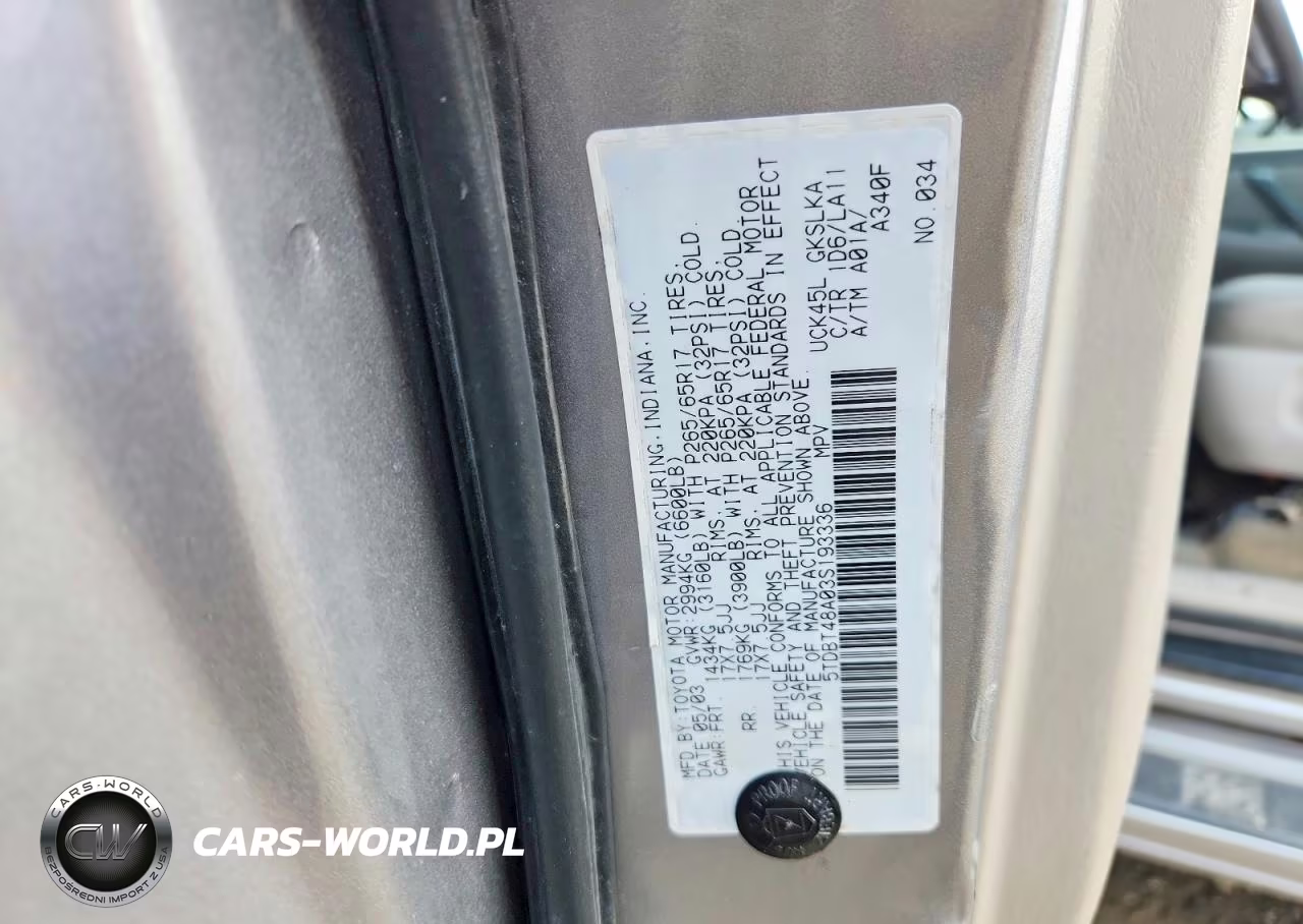 2003 Toyota Sequoia Limited VIN:5TDBT48A03S193336 - 12