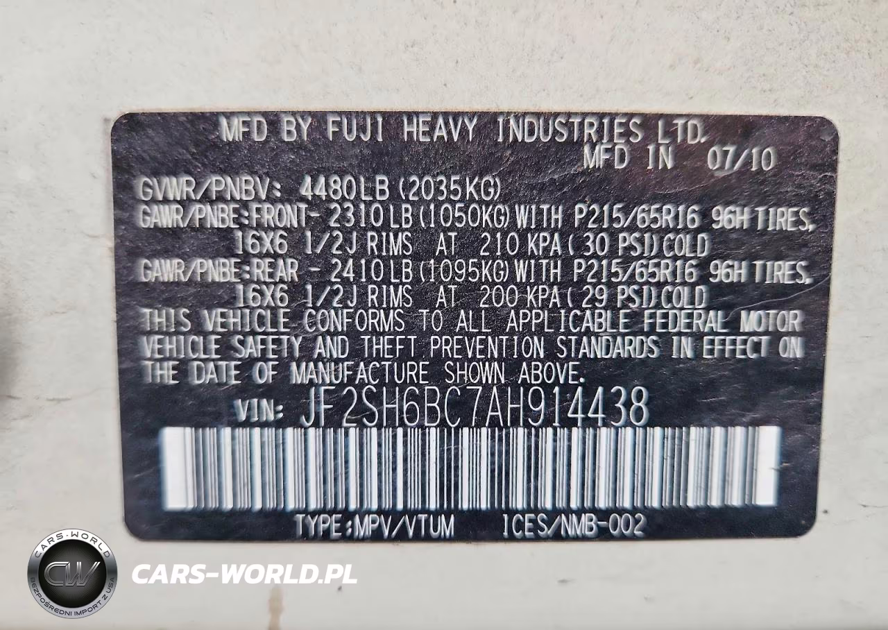 2010 Subaru Forester Xs VIN:JF2SH6BC7AH914438 - 13