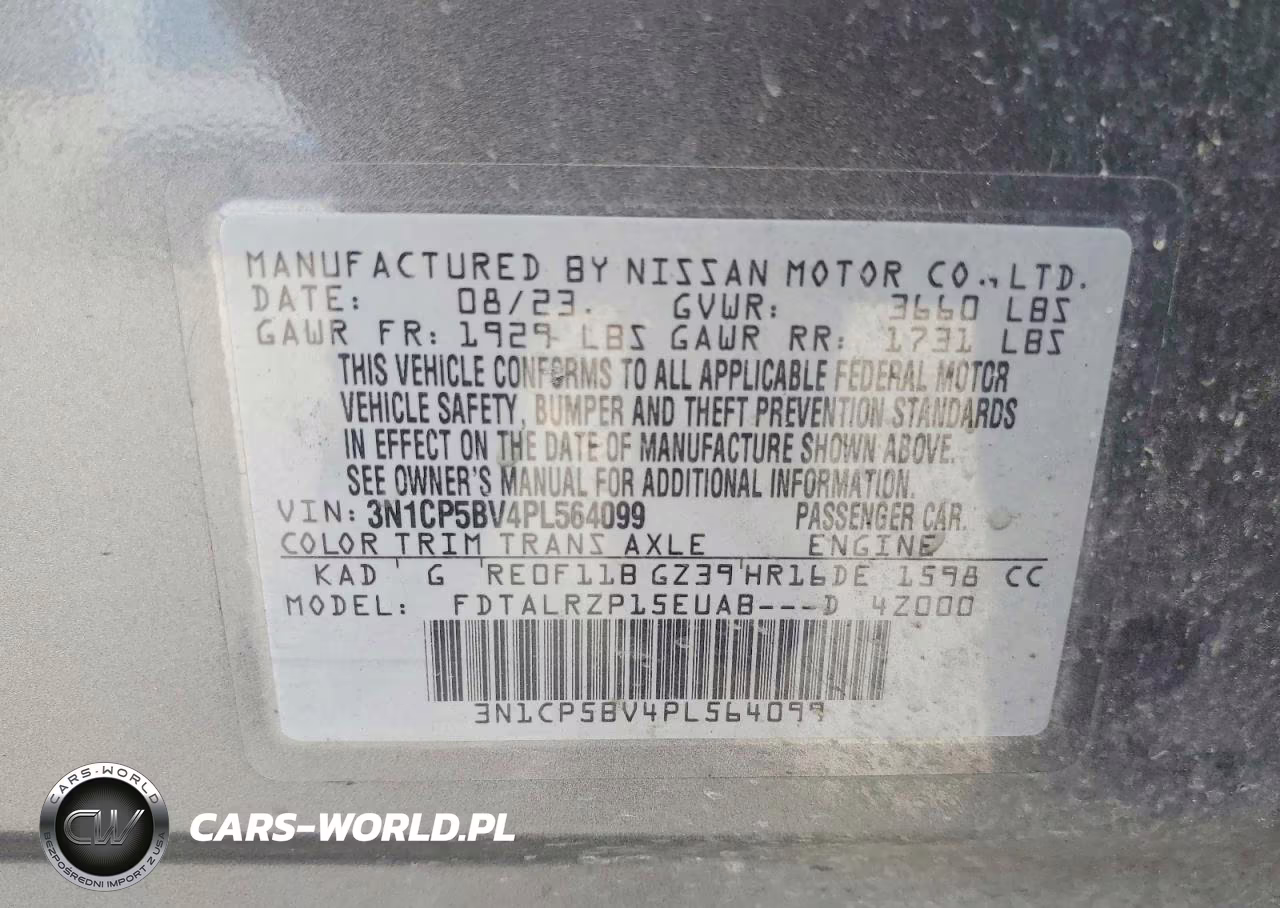 2023 Nissan Kicks S VIN:3N1CP5BV4PL564099 - 13