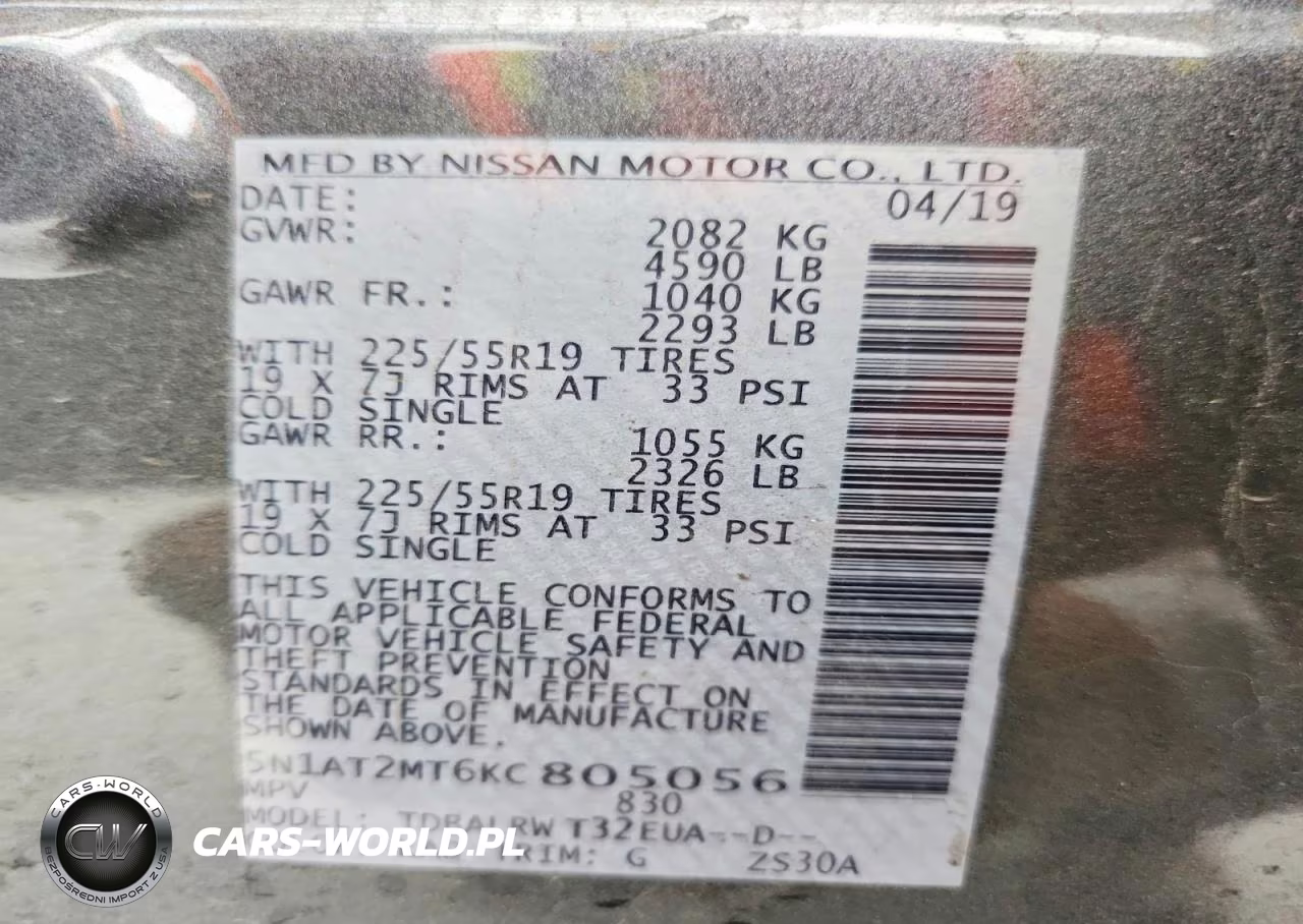 2019 Nissan Rogue Sl VIN:5N1AT2MT6KC805056 - 13
