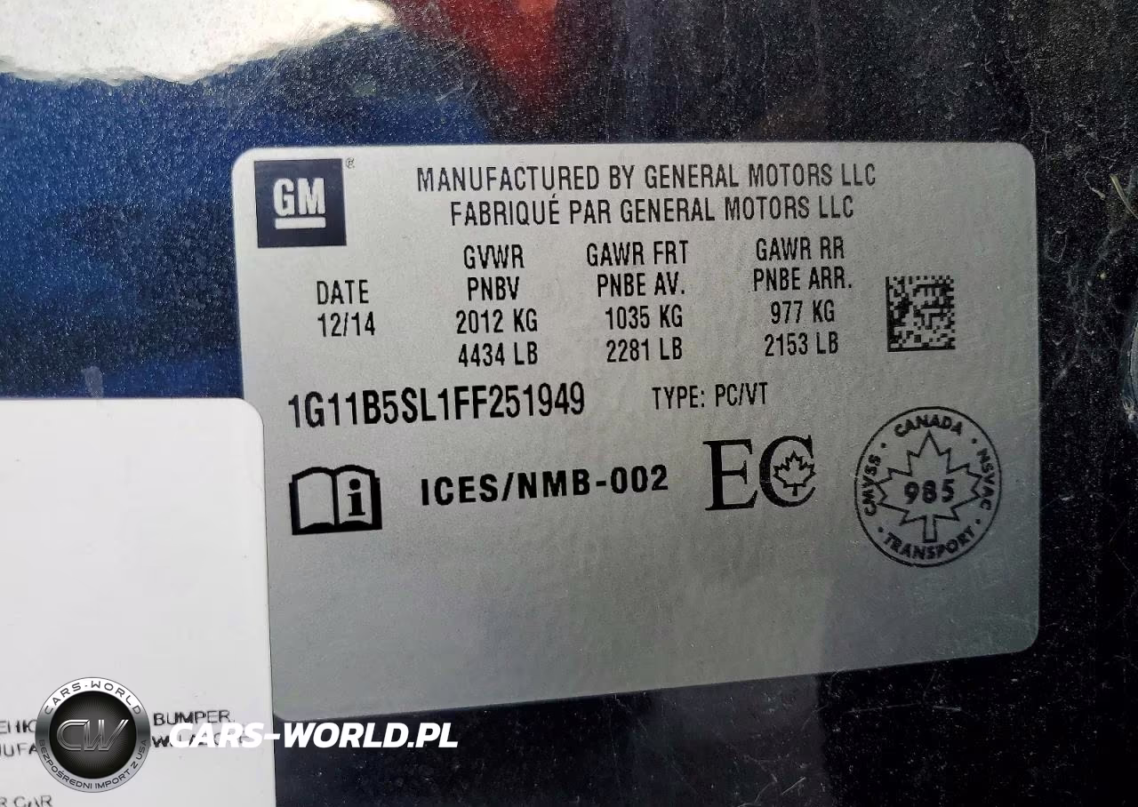 2015 Chevrolet Malibu Ls VIN:1G11B5SL1FF251949 - 12