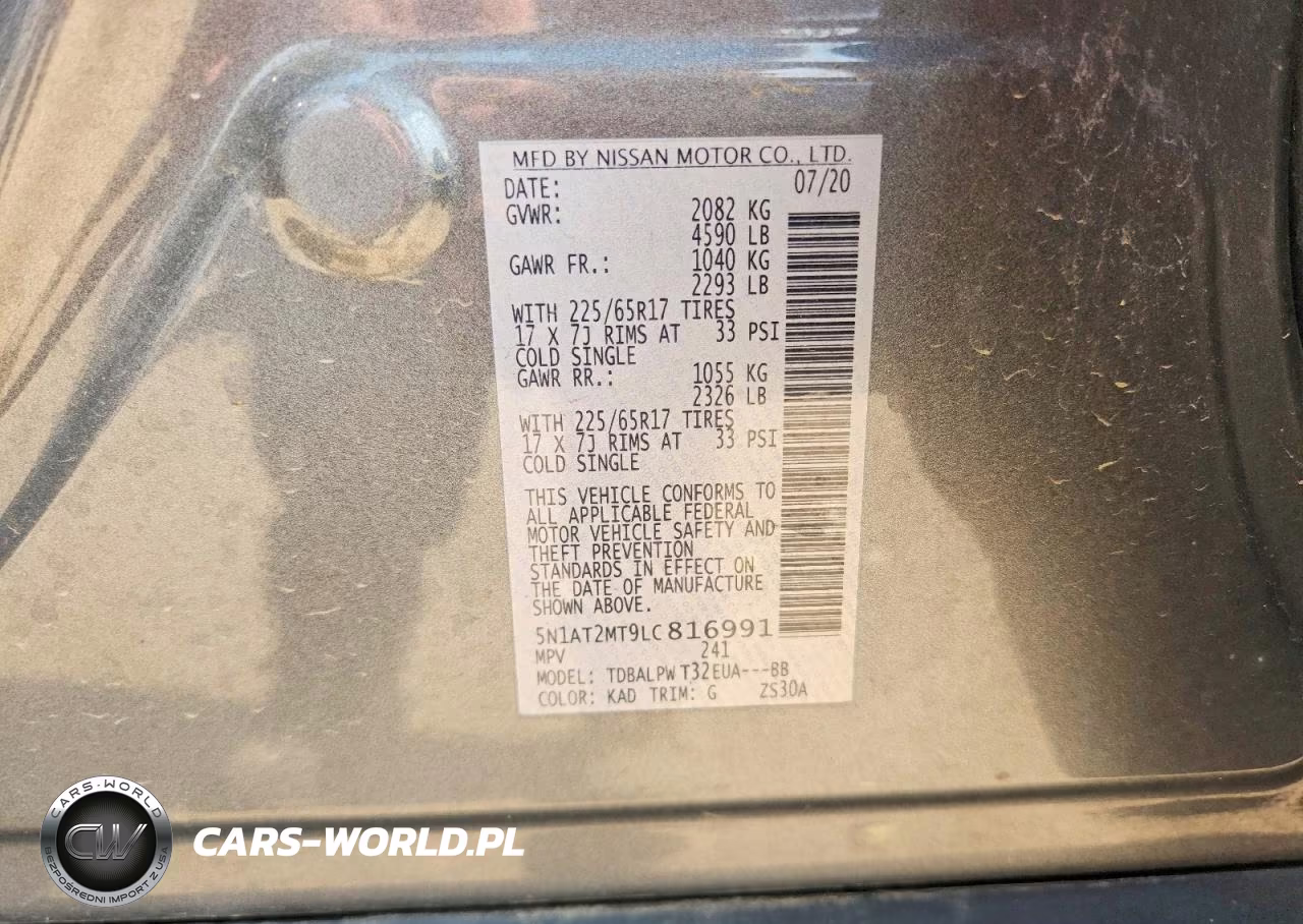2020 Nissan Rogue S VIN:5N1AT2MT9LC816991 - 13
